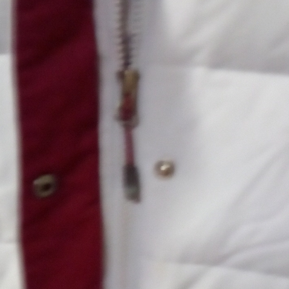 Columbia Gray Puffer Vest with Burgundy Hood - Picture 5 of 6